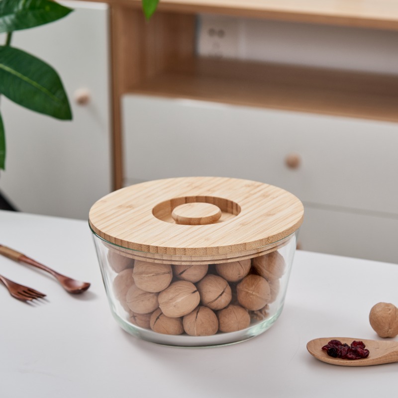 Lunch Box Glass Containers With Bamboo Lids