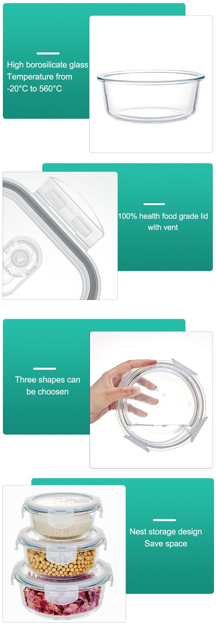 Glass Lunch Containers With Vent Manufacturer_Wholesaler_Supplier