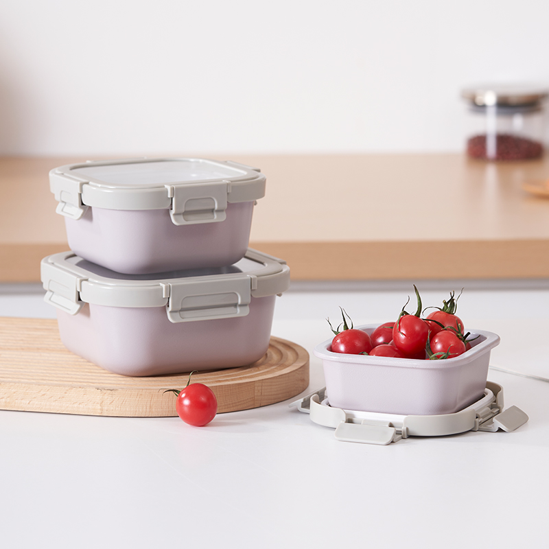 Ceramic Coated Glass Food Storage Container