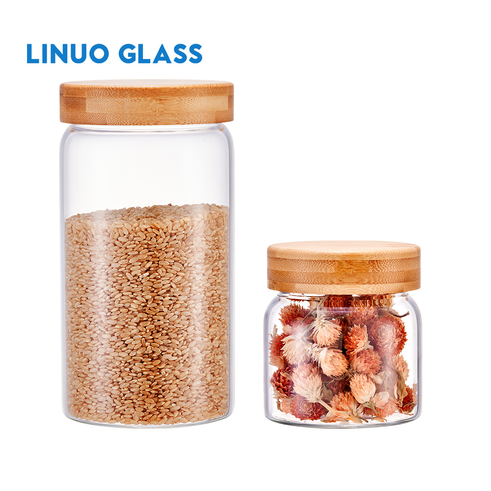 Glass Spice Jars With Bamboo Lids