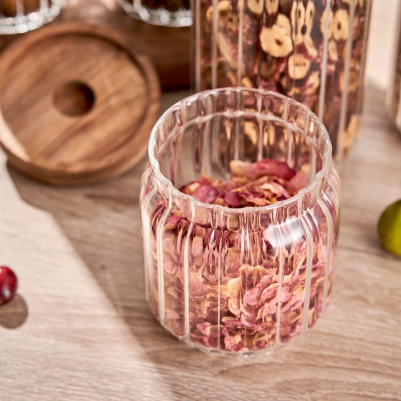 Glass Jars With Wooden Lids