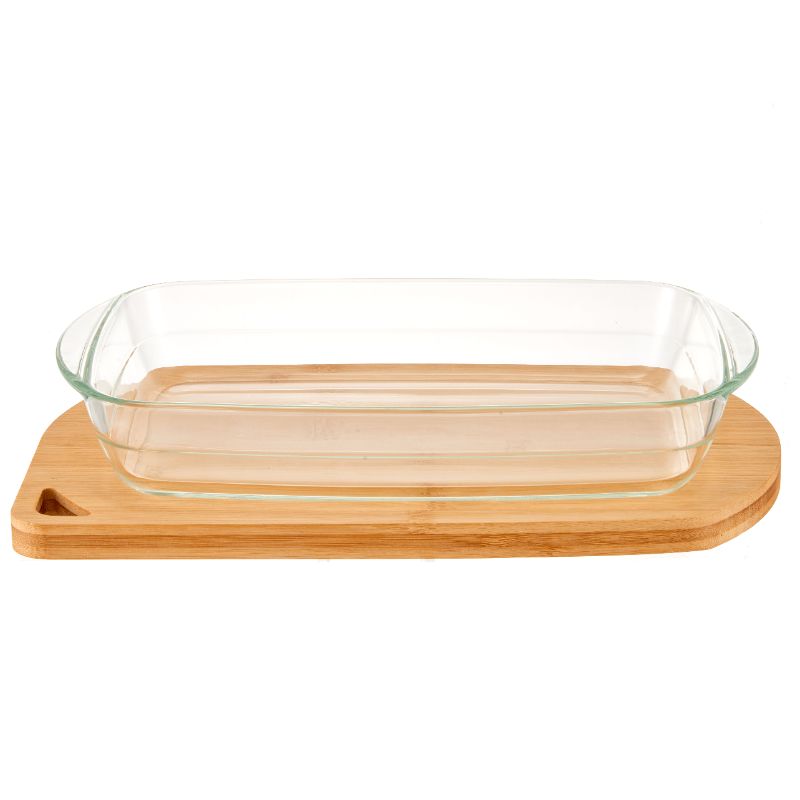 GLASS BAKING DISHWITH BAMBOO LID