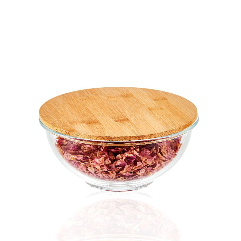 Glass Mixing Bowls With Bamboo Lid