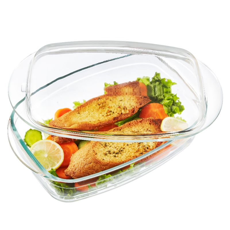 Rectangle Glass Casserole Set With Glass Lid
