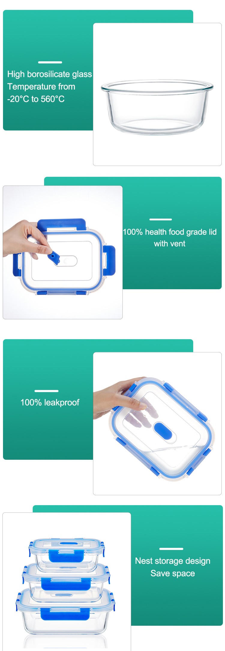 Clear Glass Food Storage Containers Manufacturer_Wholesaler_Supplier