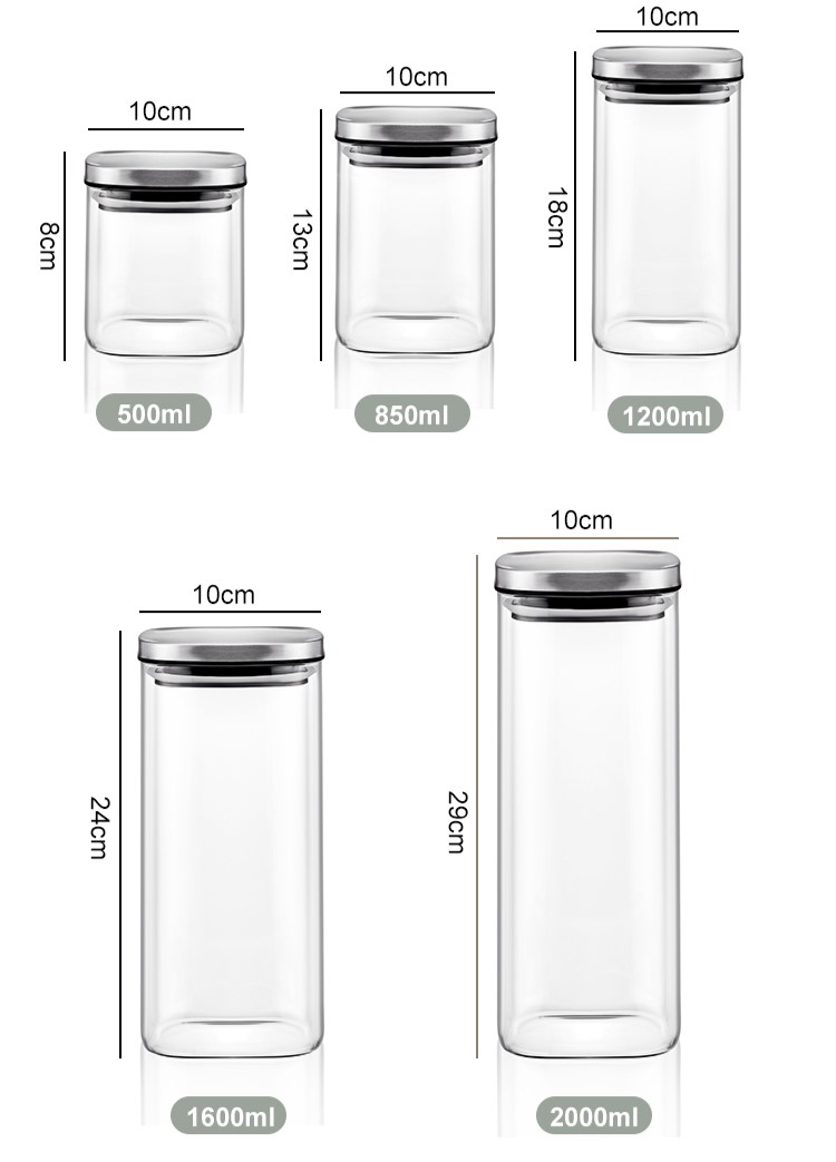 Food Storage Glass Jars With Lids