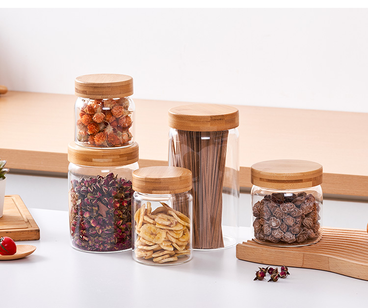 Glass Spice Jars With Bamboo Lids