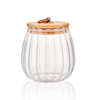 Petit pot en verre hermétique avec couvercle en bambou