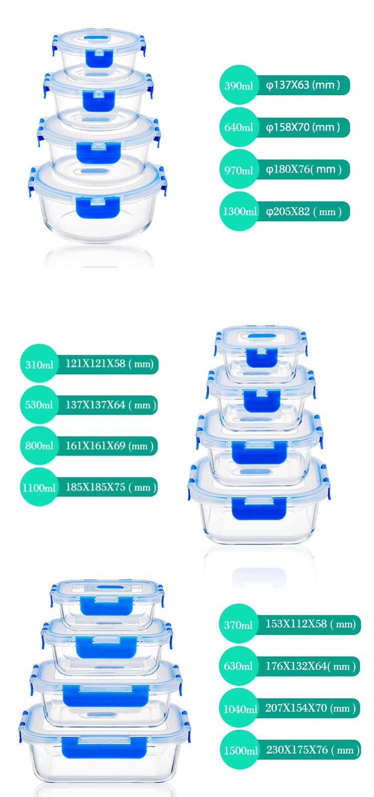 Clear Glass Food Storage Containers