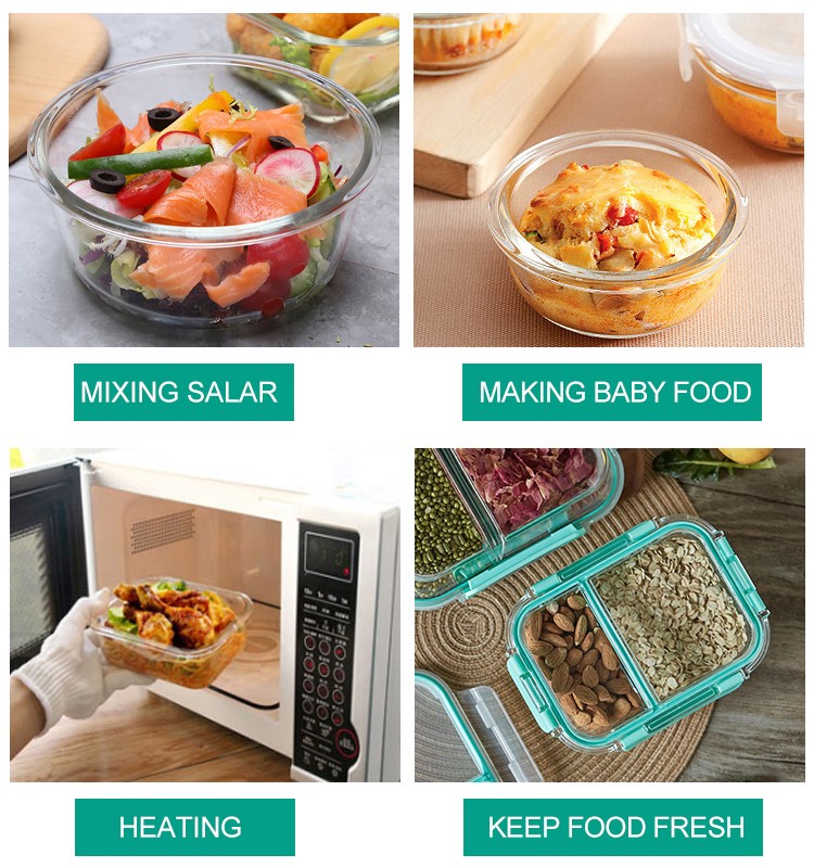 Airtight Glass Divider Lunch Containers