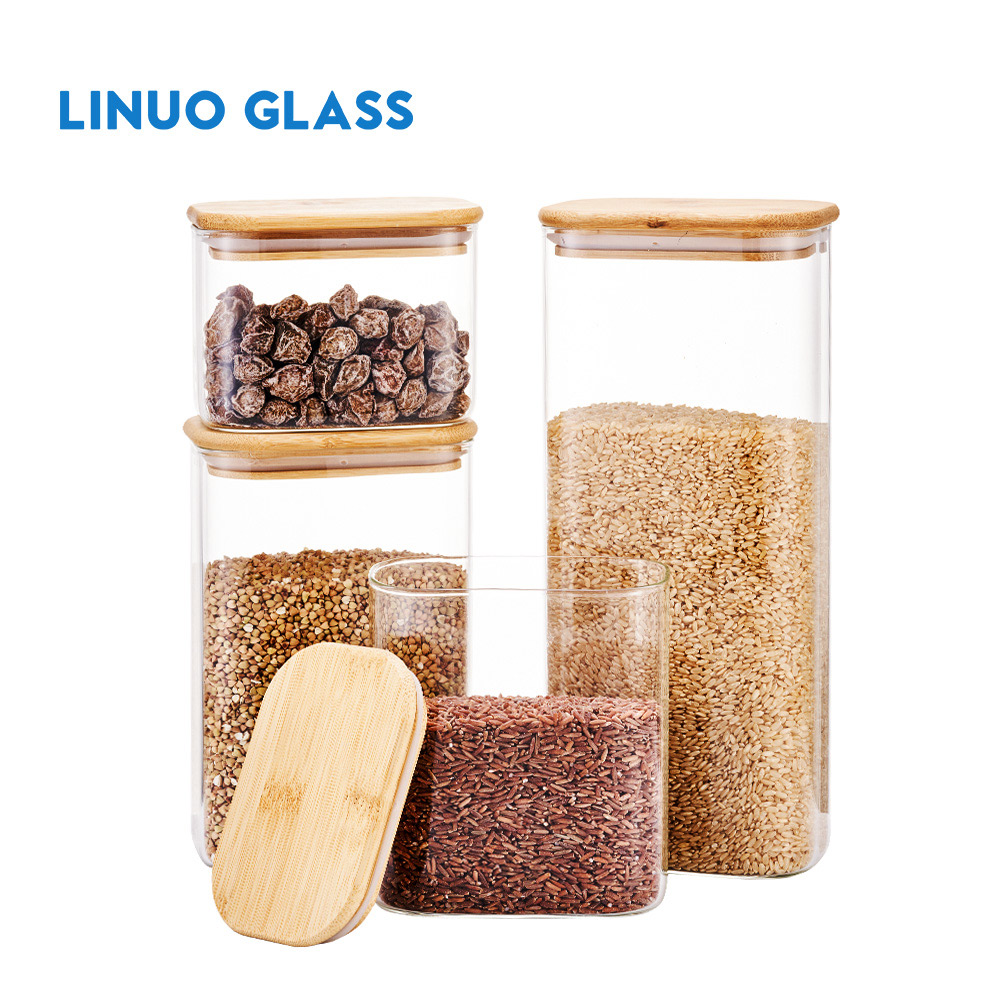 Clear Glass Jar With Bamboo Lid