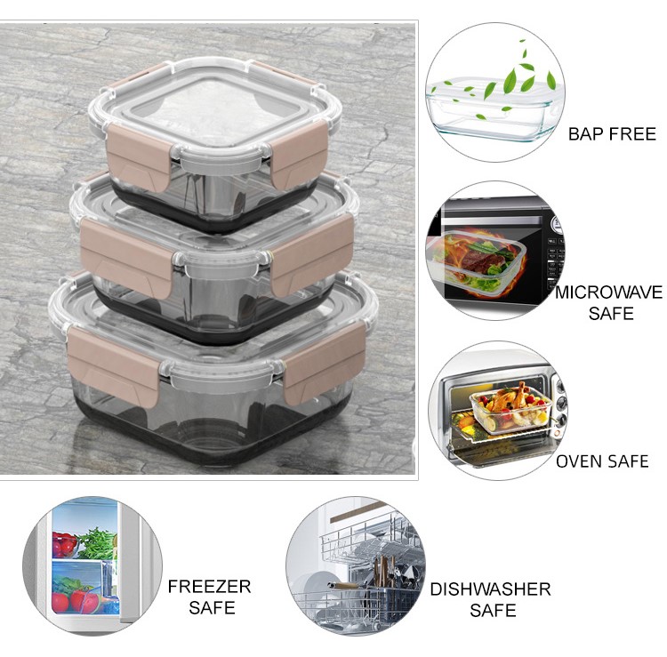 Glass Food Lunch Containers With Lids Manufacturer_Wholesaler_Supplier