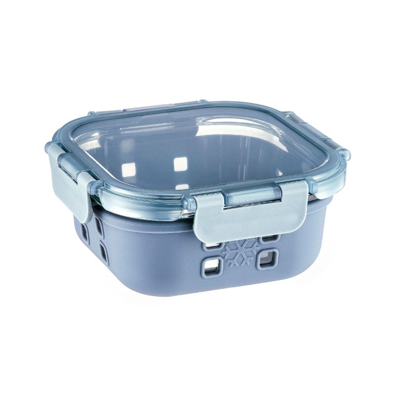 Glass Food Container With Silicon Wrap
