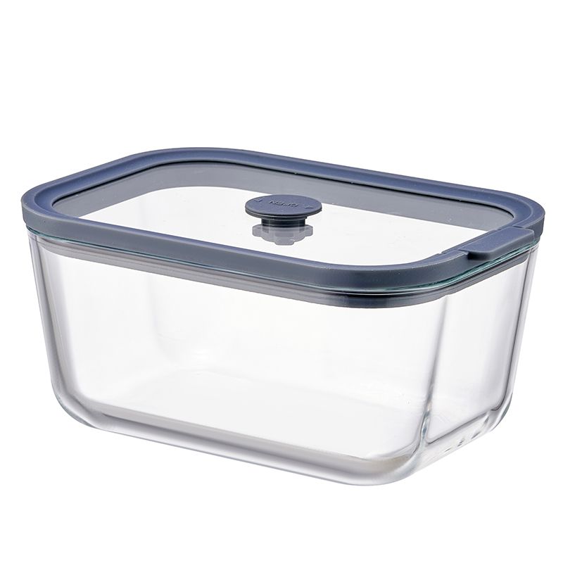 Glass Containers With Silicone Rimmed Glass Lid