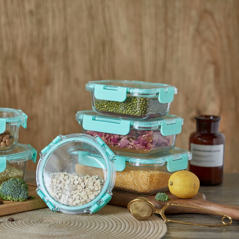 Food Lunch Glass Lock Containers