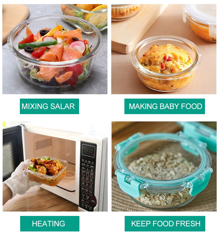 Food Lunch Glass Lock Containers